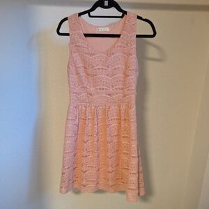 Pink Lace Mini Dress